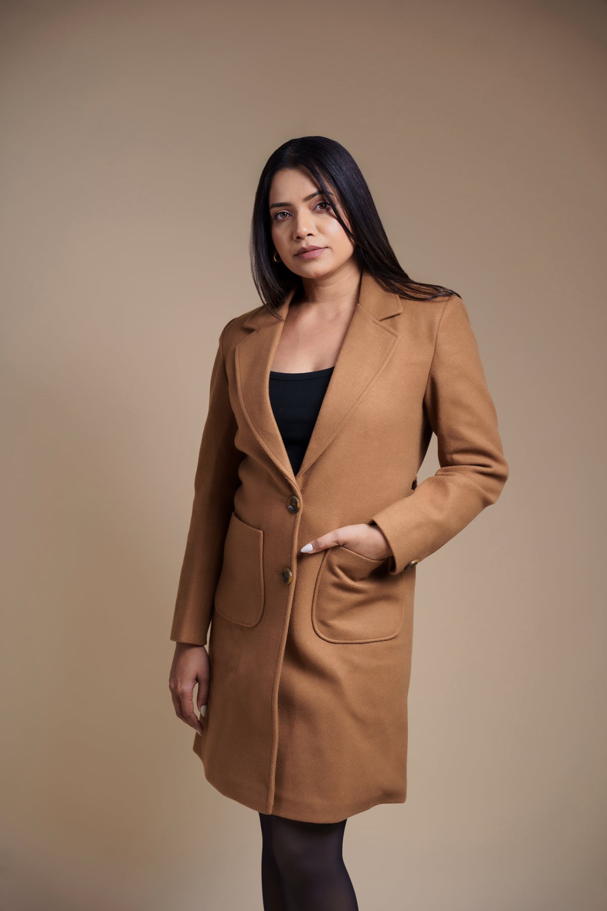 Tan Holidays Long Coat