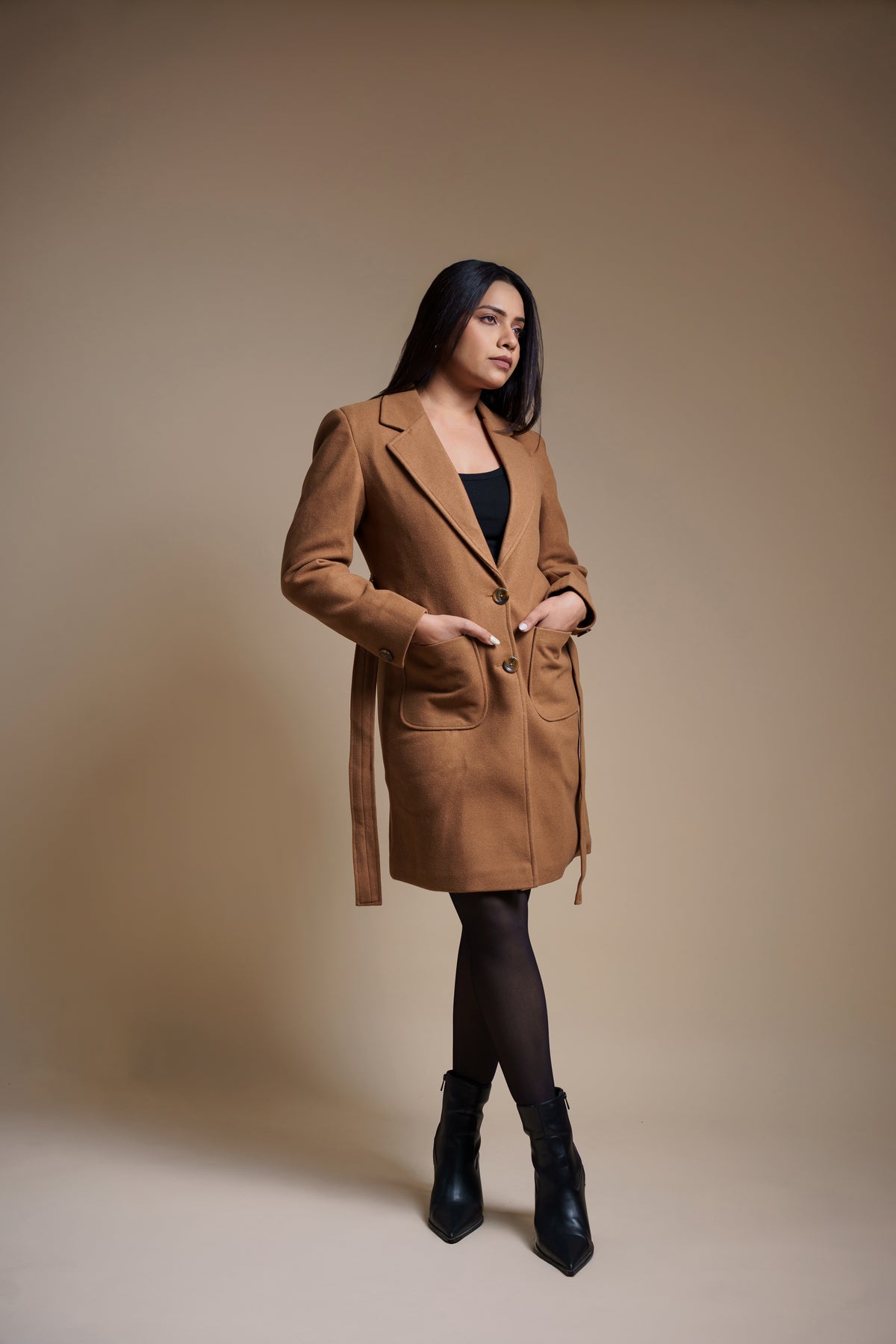 Tan Holidays Long Coat
