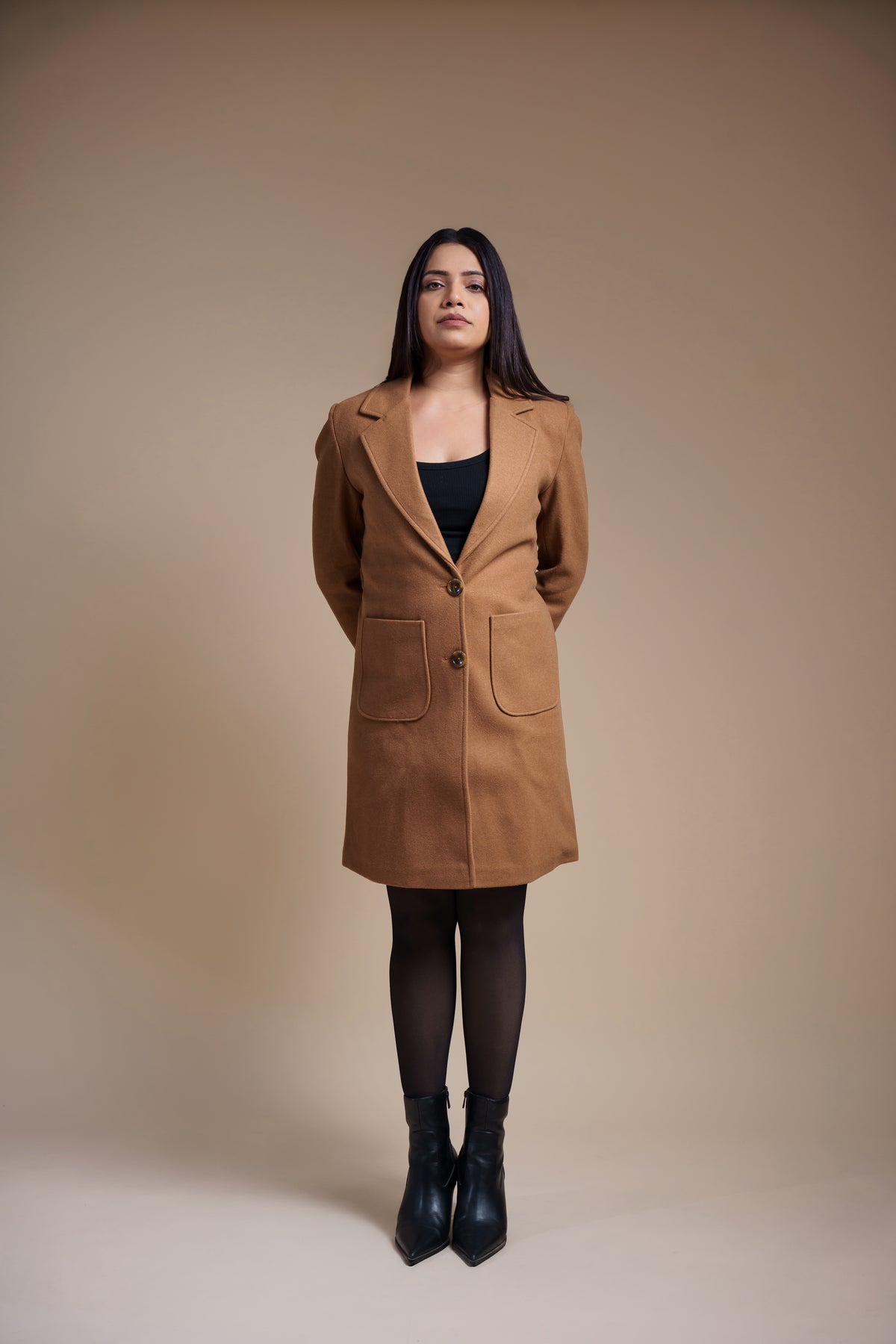 Tan Holidays Long Coat