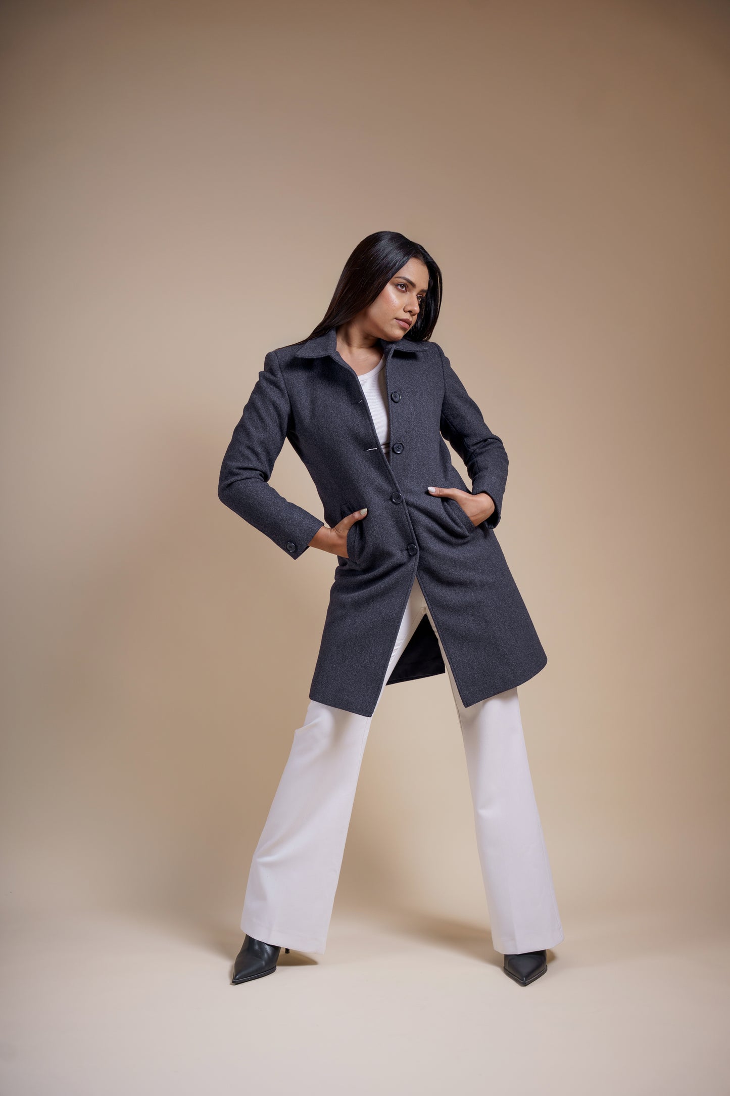 Classic Melange Long Coat