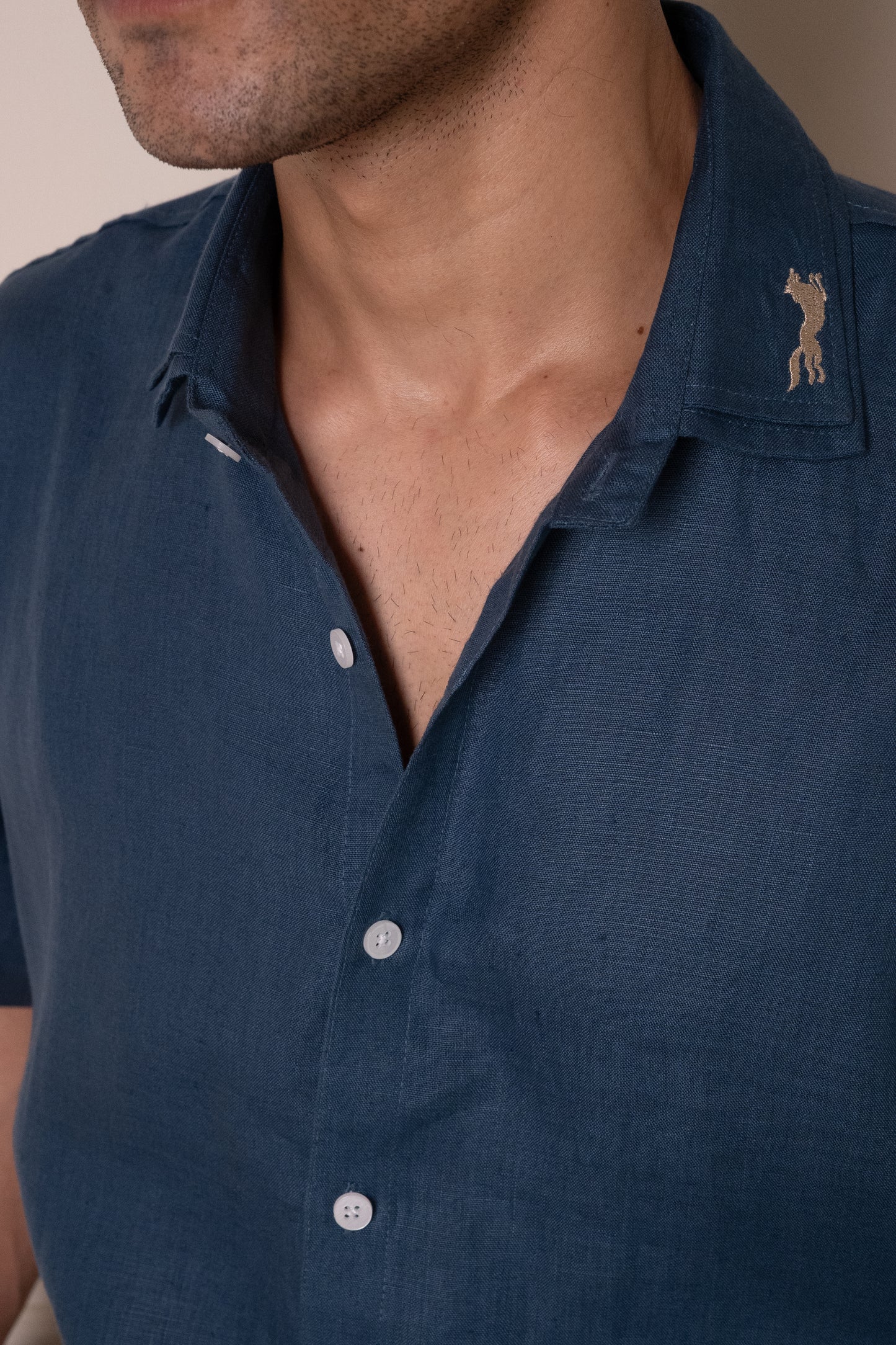Royal Blue Layered Collar Shirt