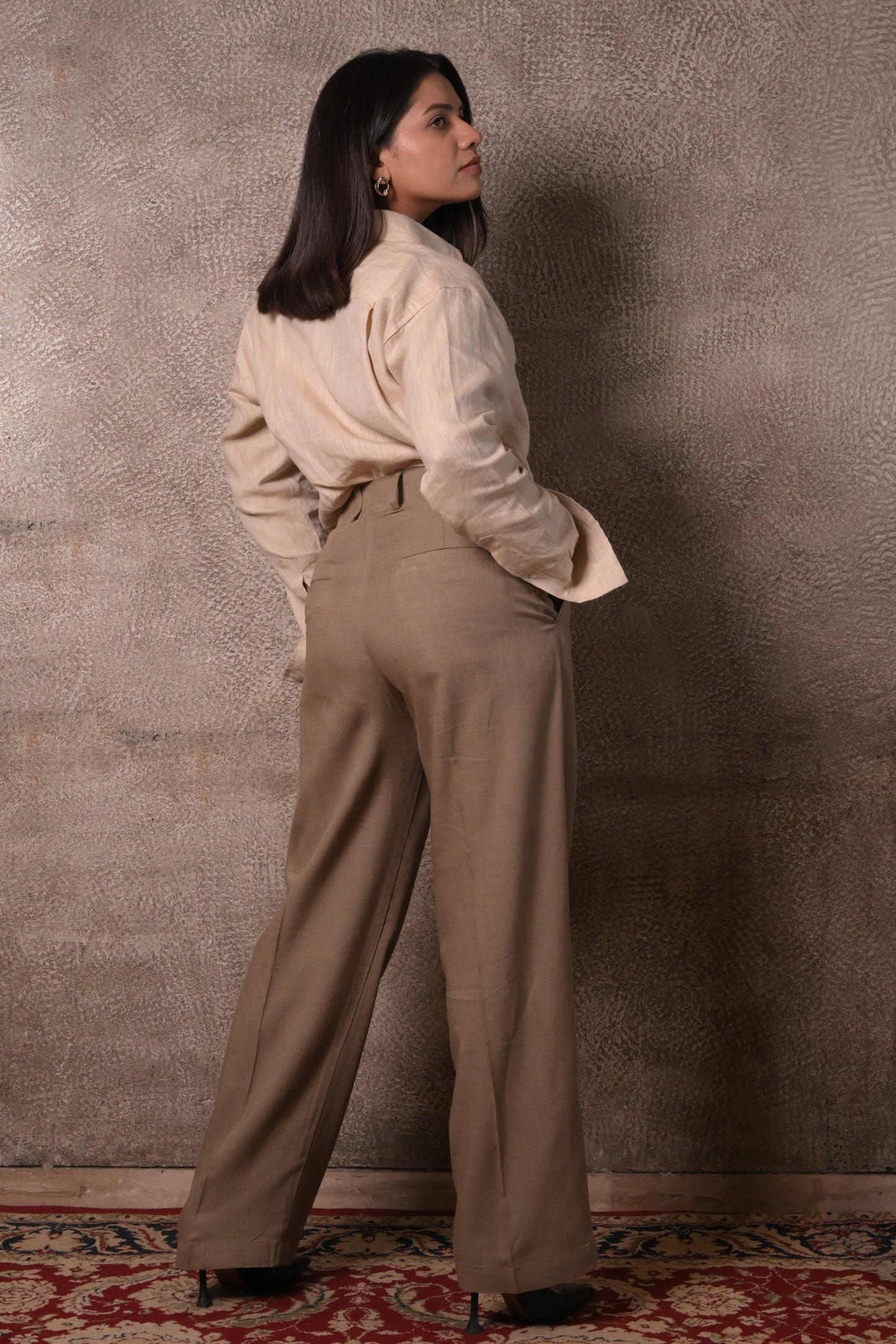 Beige Textured Shirt