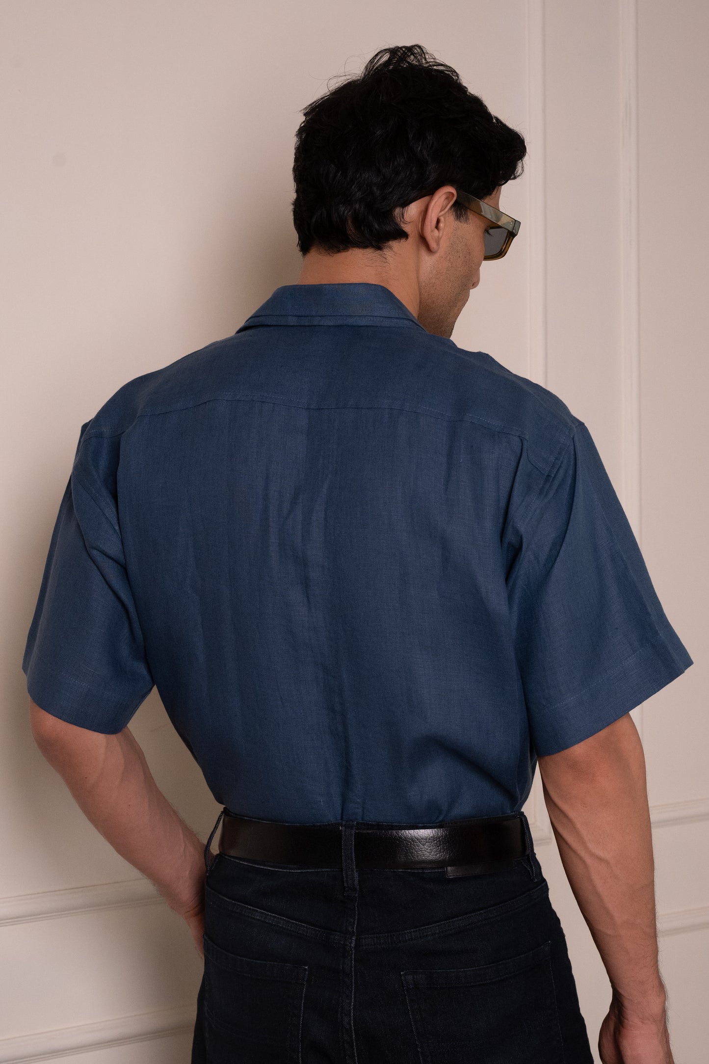 Royal Blue Layered Collar Shirt
