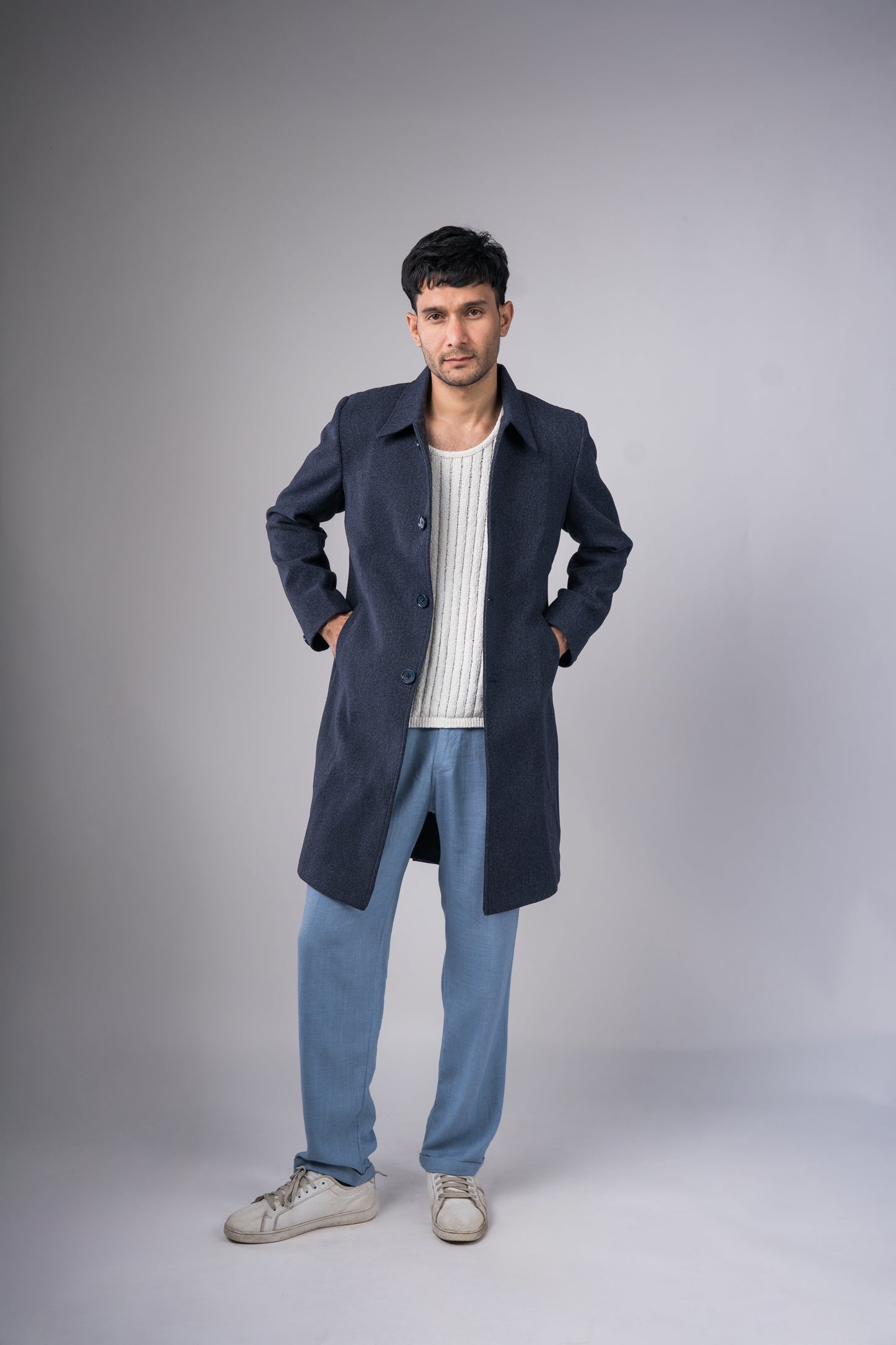 Classic Dark Navy Long Coat