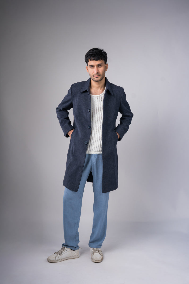 Classic Dark Navy Long Coat