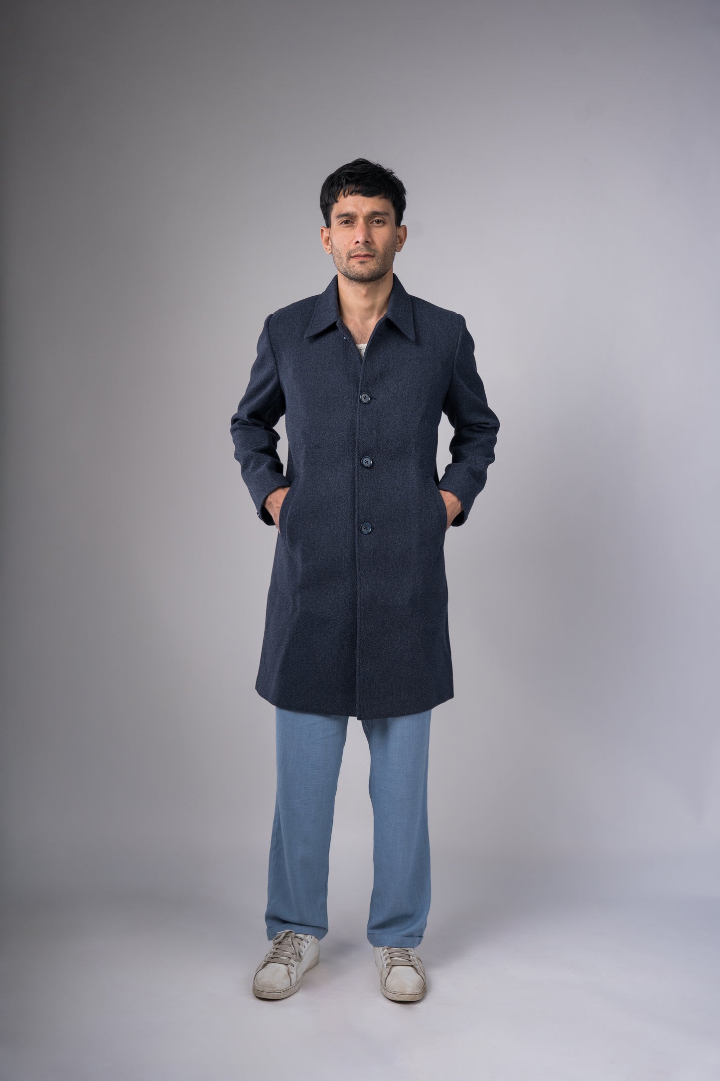 Classic Dark Navy Long Coat