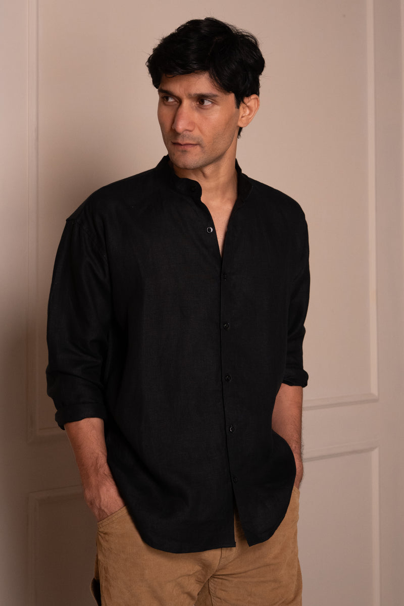 Black Mandarin Shirt