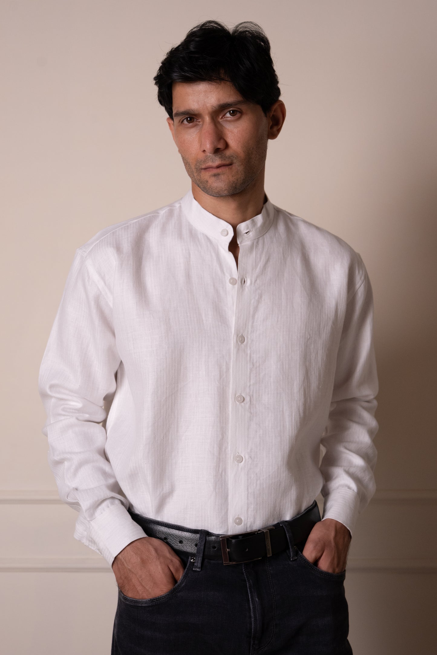White Mandarin Shirt