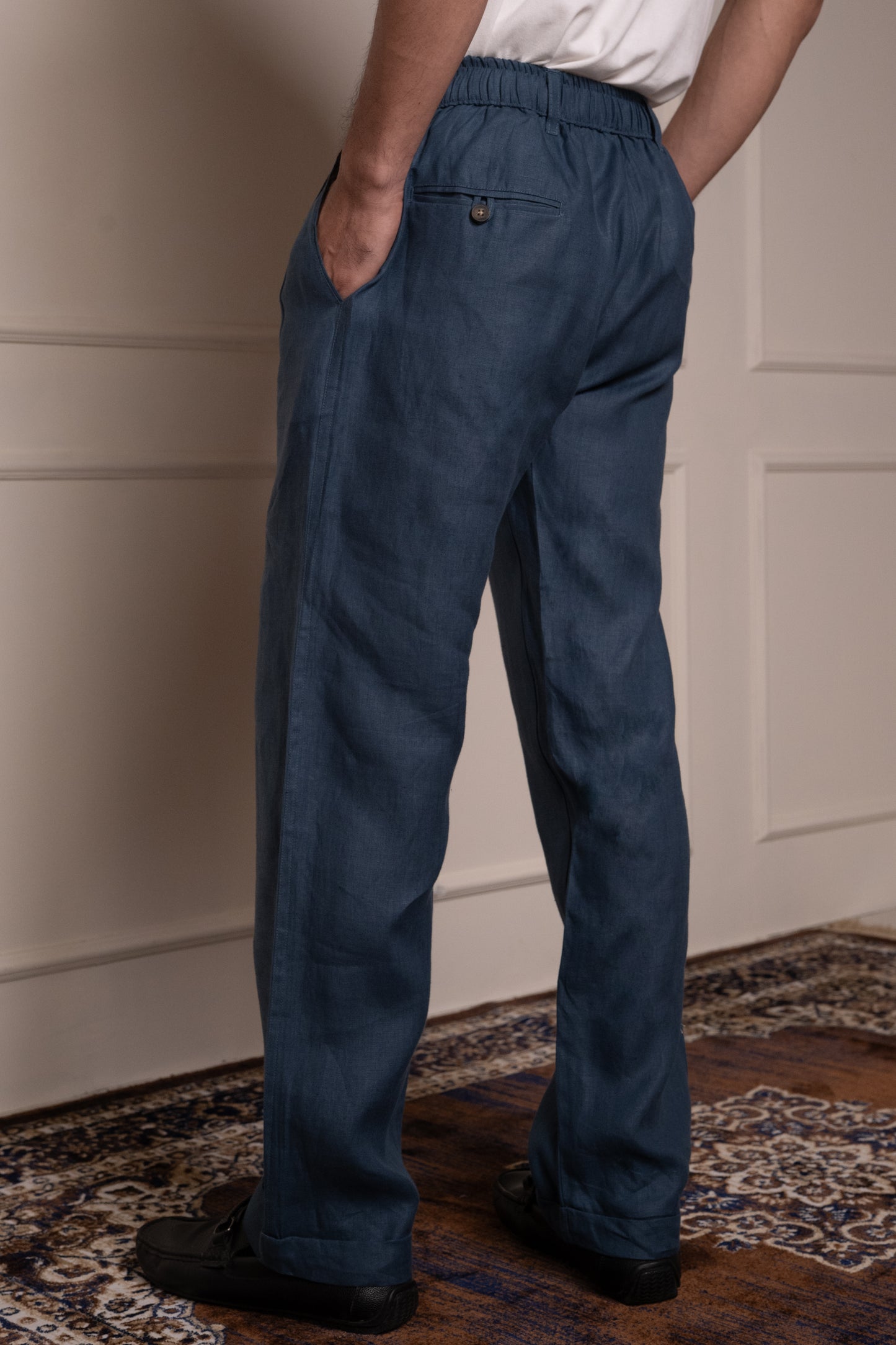 Blue Pleated Trouser