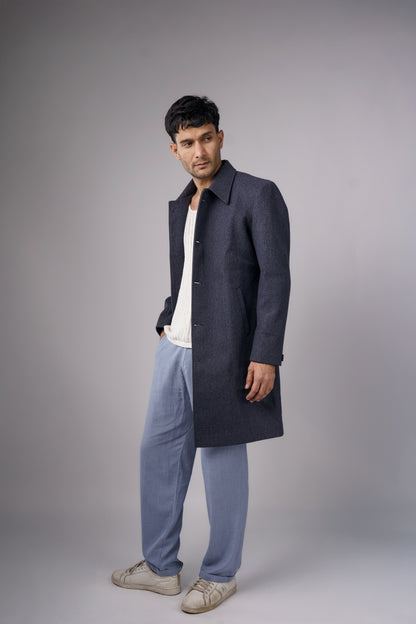 Classic Dark Navy Long Coat