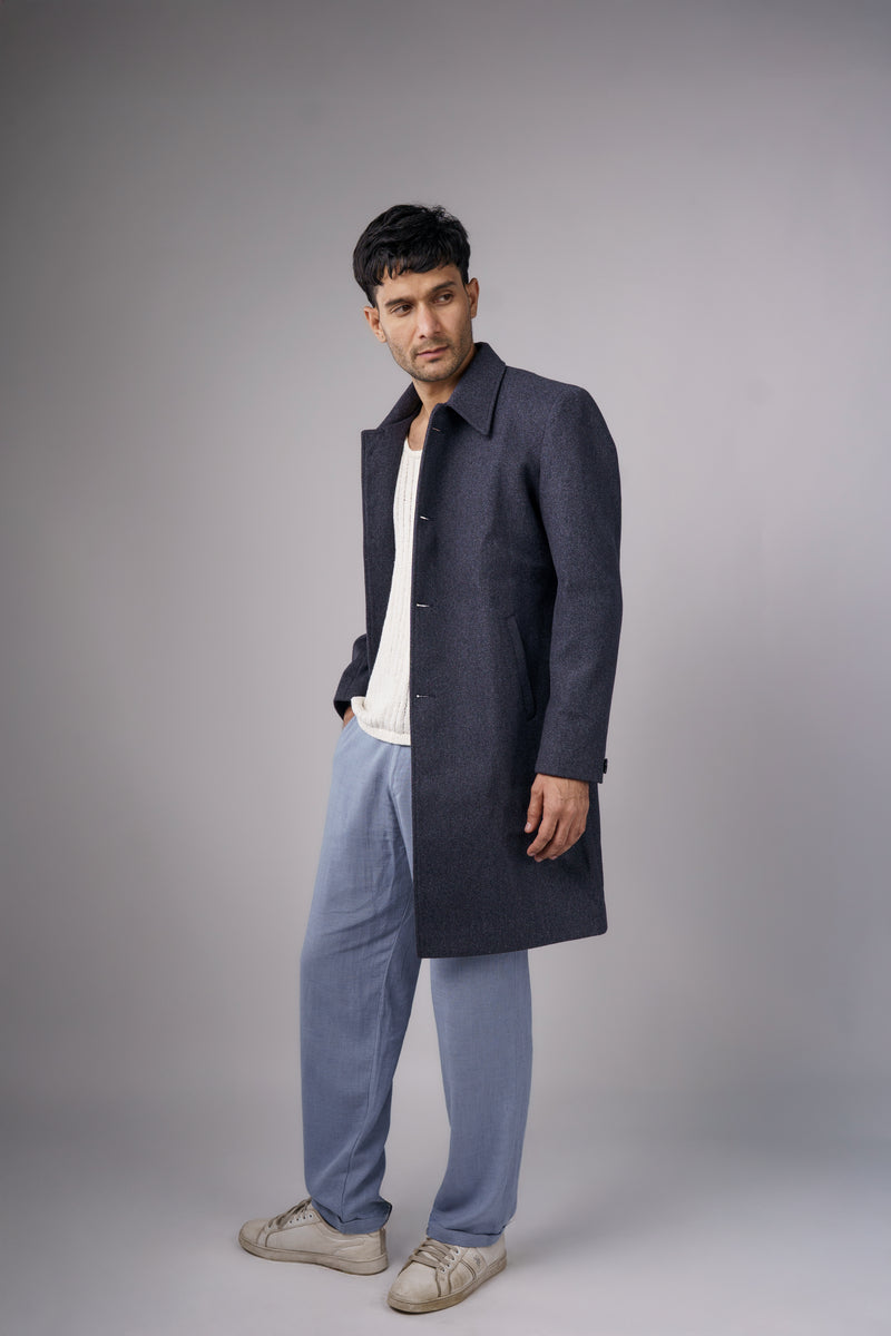 Classic Dark Navy Long Coat