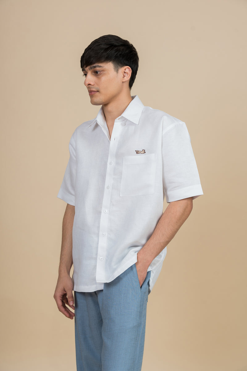 Hemp-Cotton Jacquard Shirt
