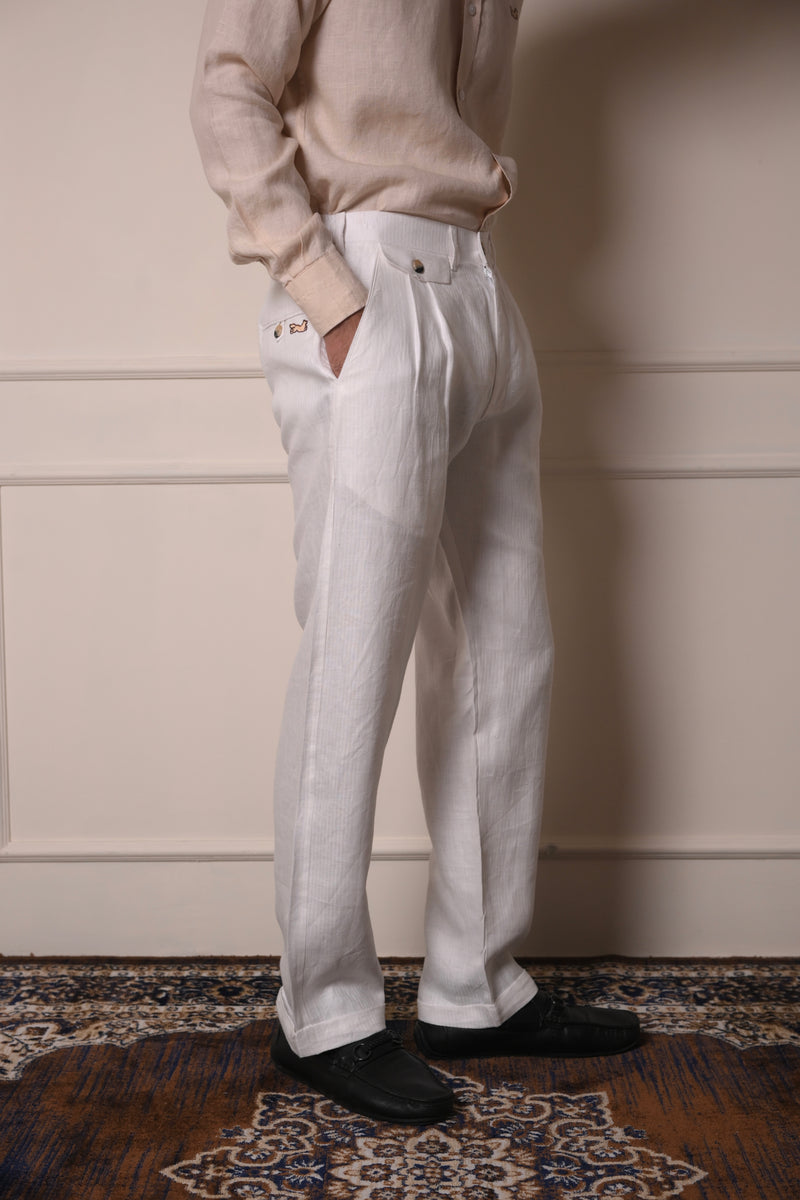 White Pleated Trouser