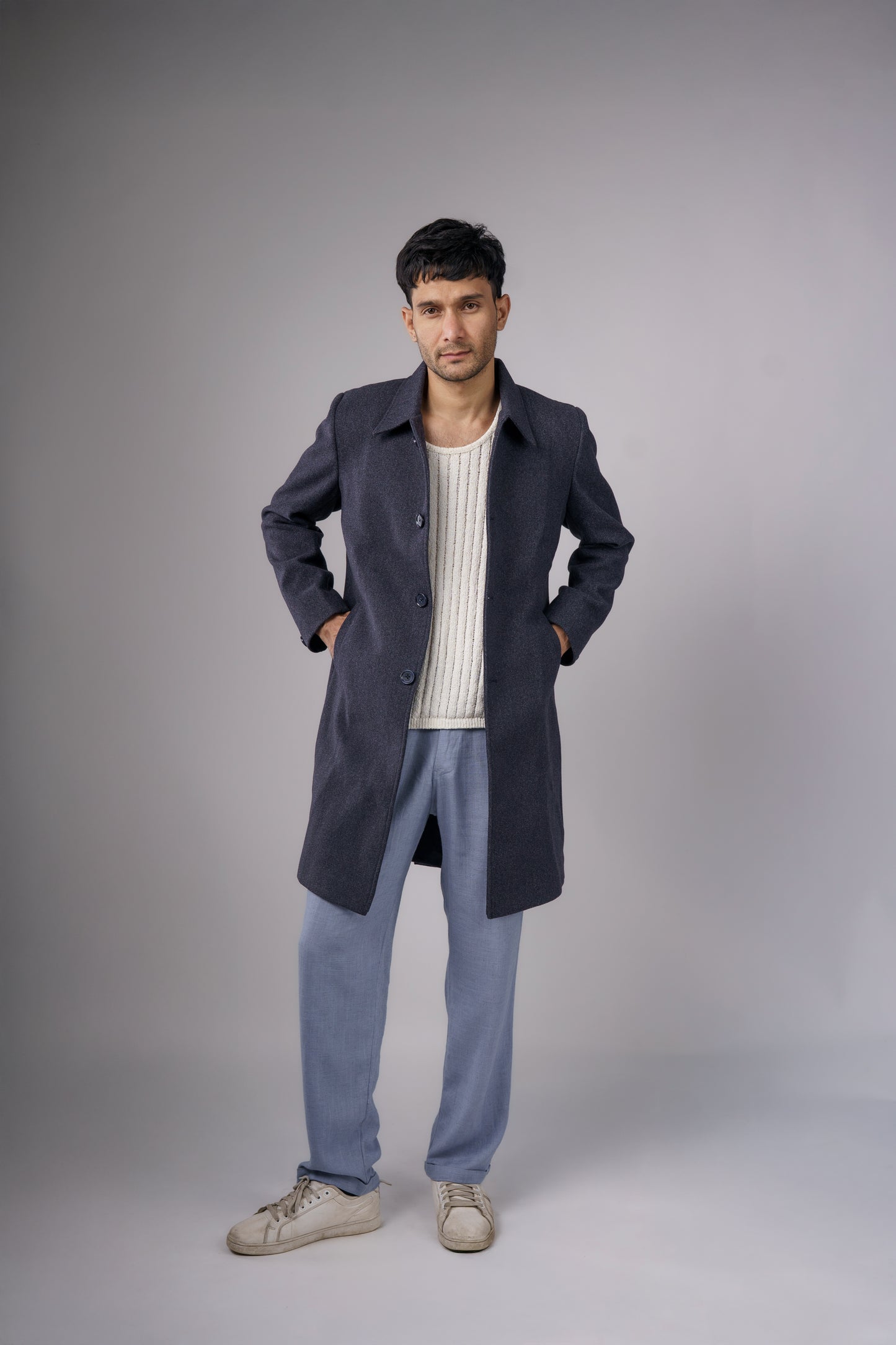 Classic Dark Navy Long Coat