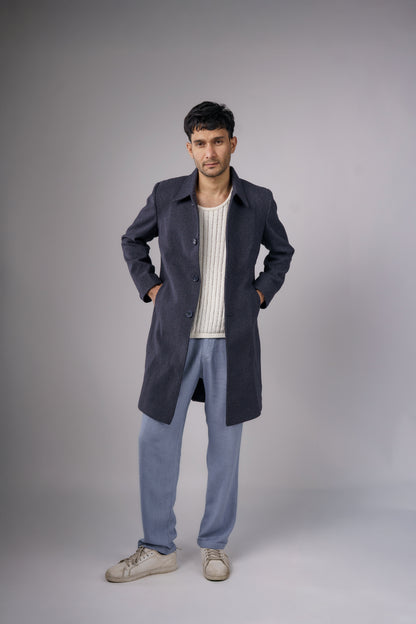 Classic Dark Navy Long Coat