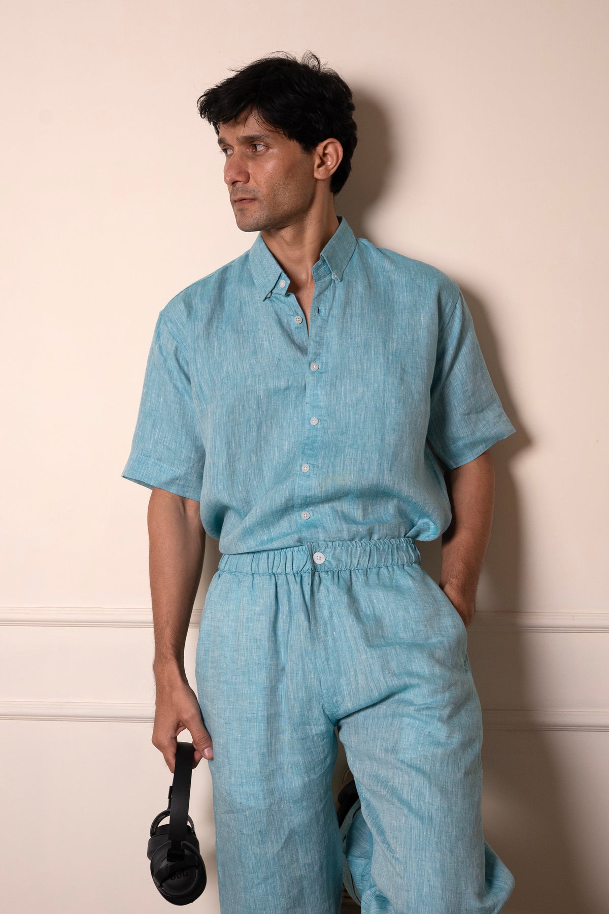Melange Blue Trouser lifestyle
