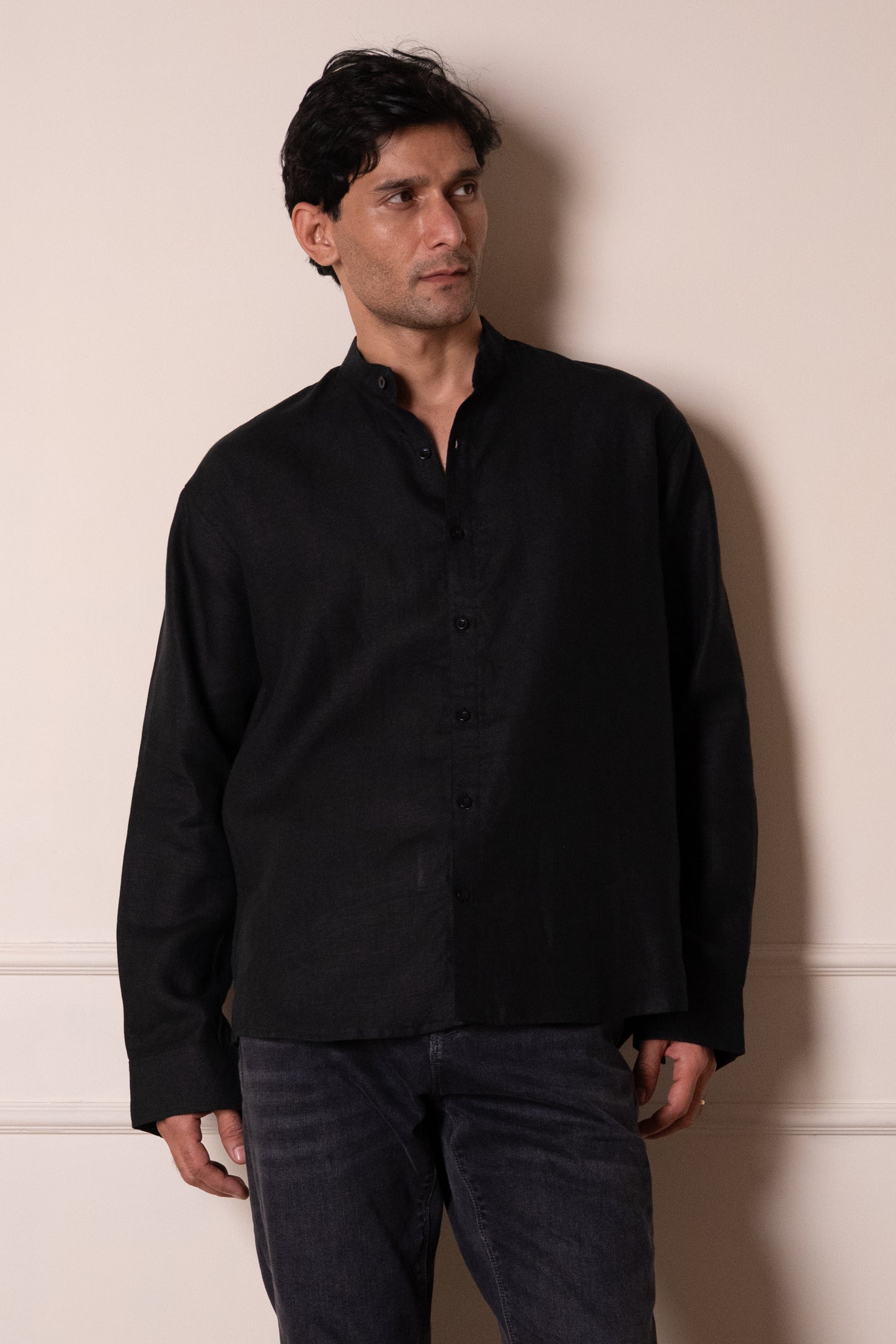 Black Mandarin Shirt