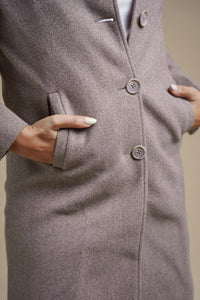 Grey Statement Melange Long Coat