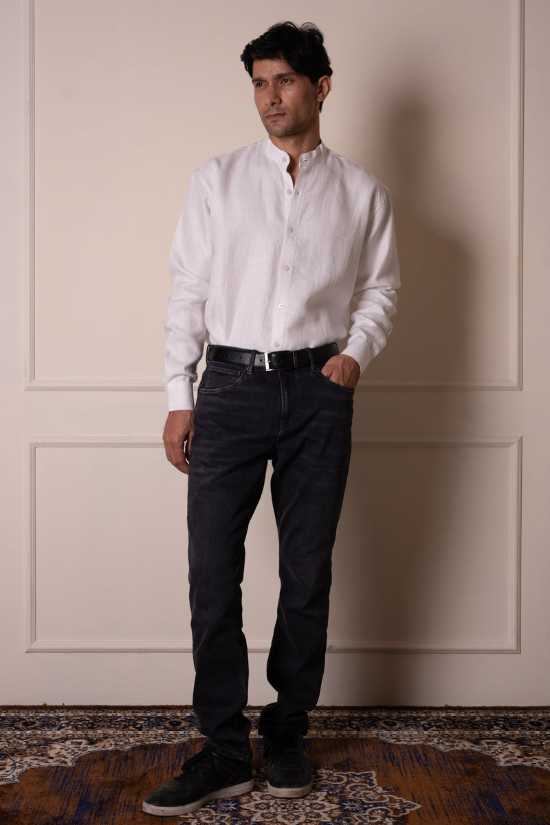 White Mandarin Shirt