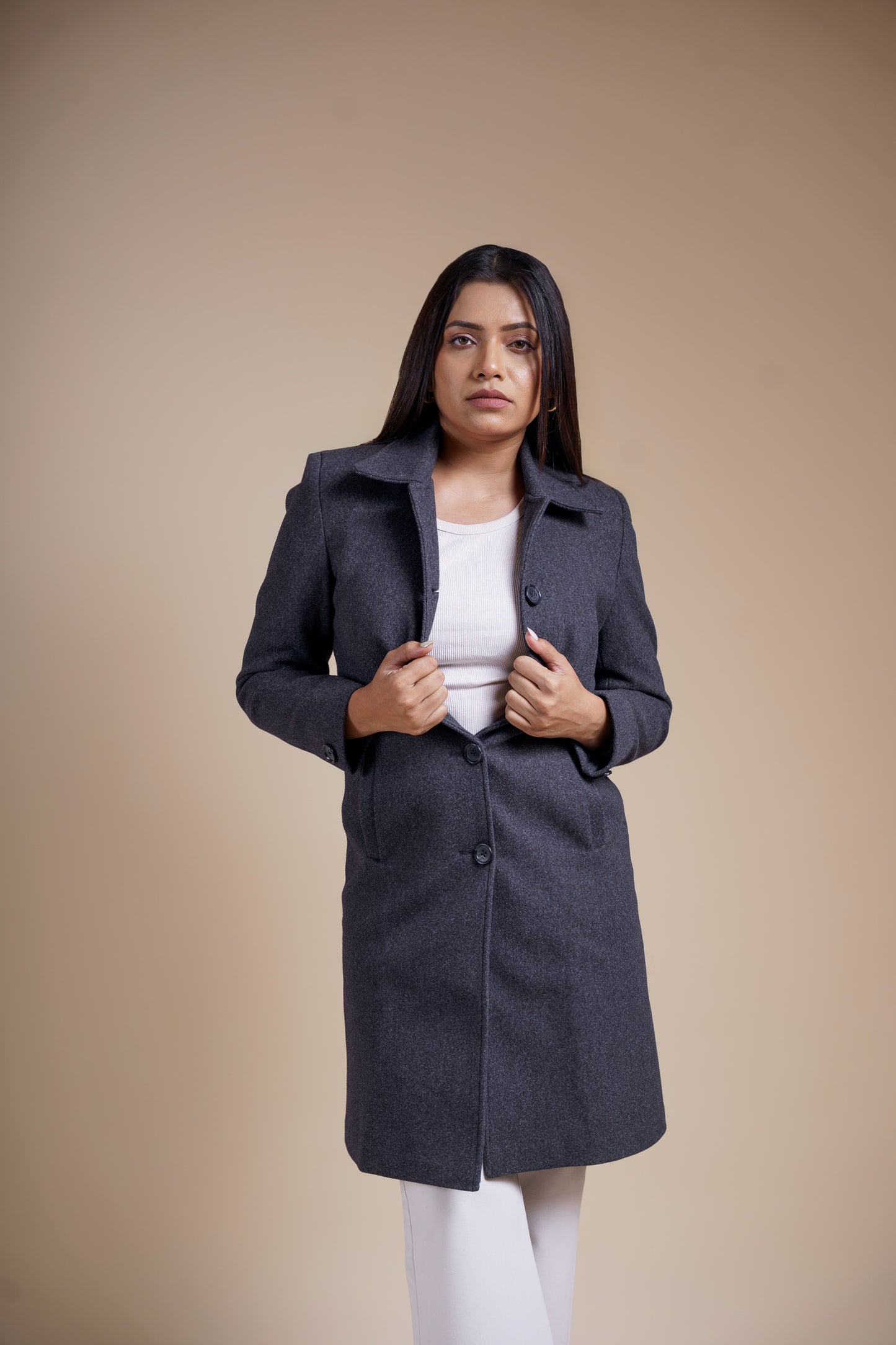 Classic Melange Long Coat