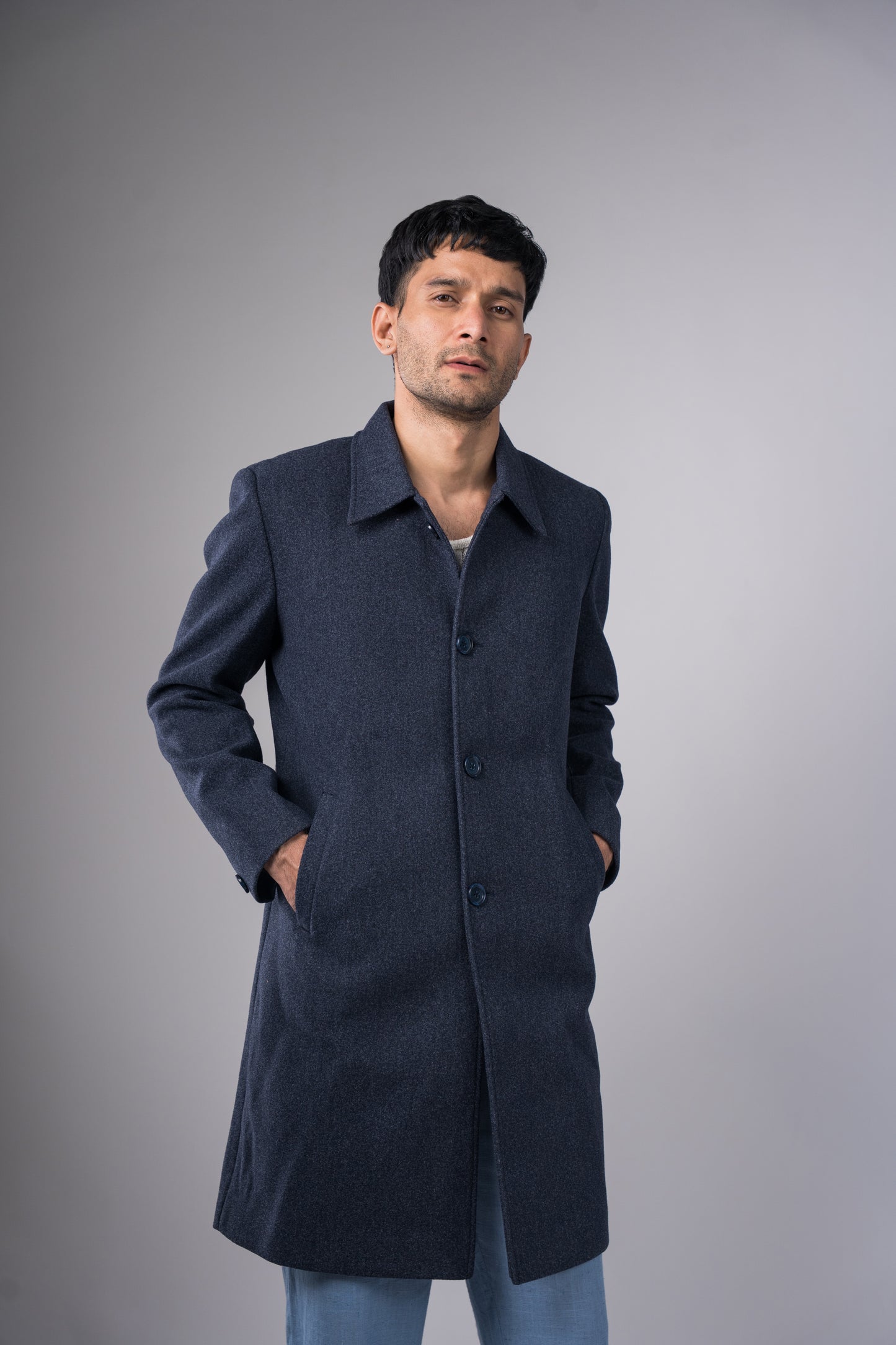 Classic Dark Navy Long Coat