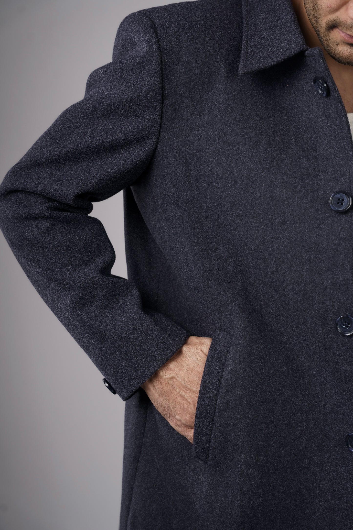 Classic Dark Navy Long Coat