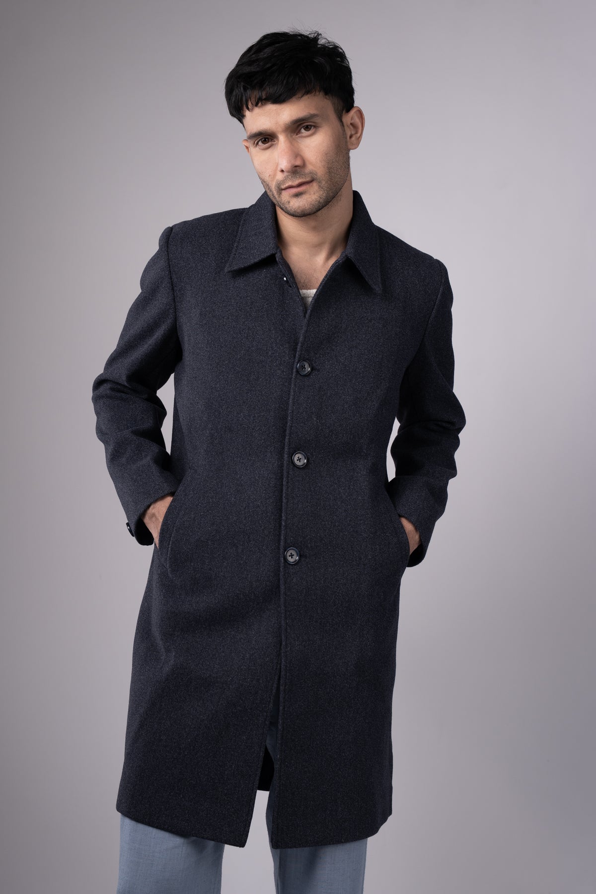 Classic Dark Navy Long Coat