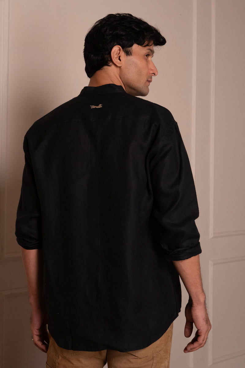 Black Mandarin Shirt