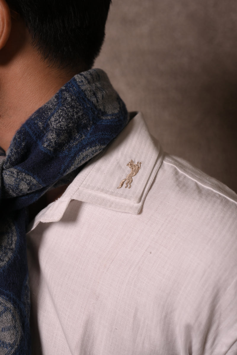 Herringbone Layered Collar Hemp Shirt