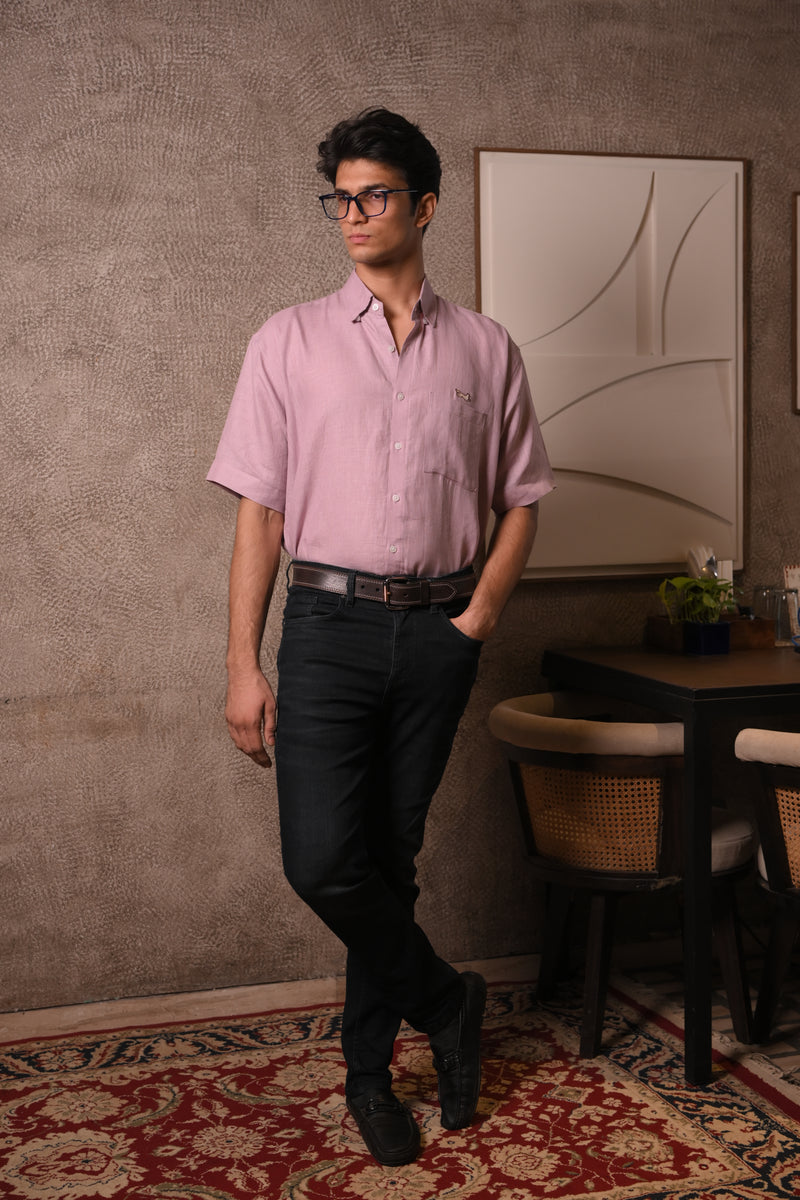 Short-Sleeve Lilac Shirt