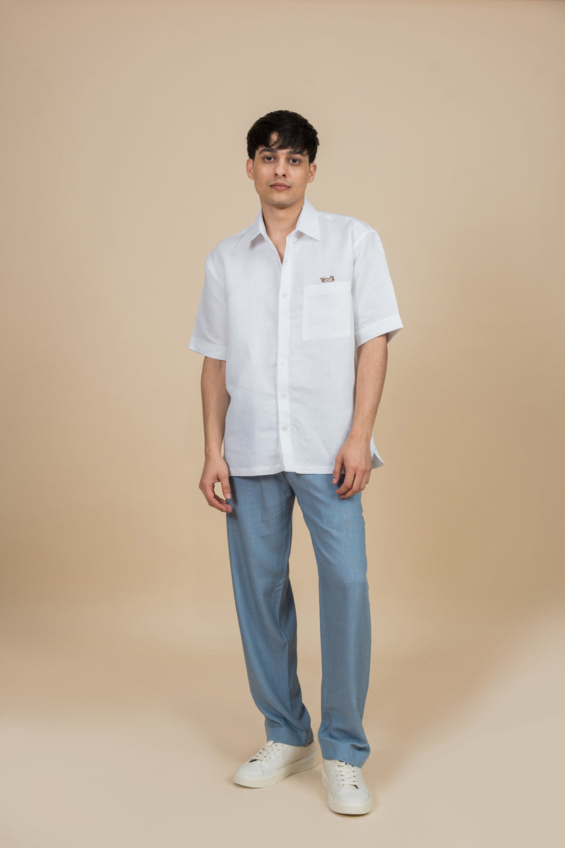 Hemp-Cotton Jacquard Shirt