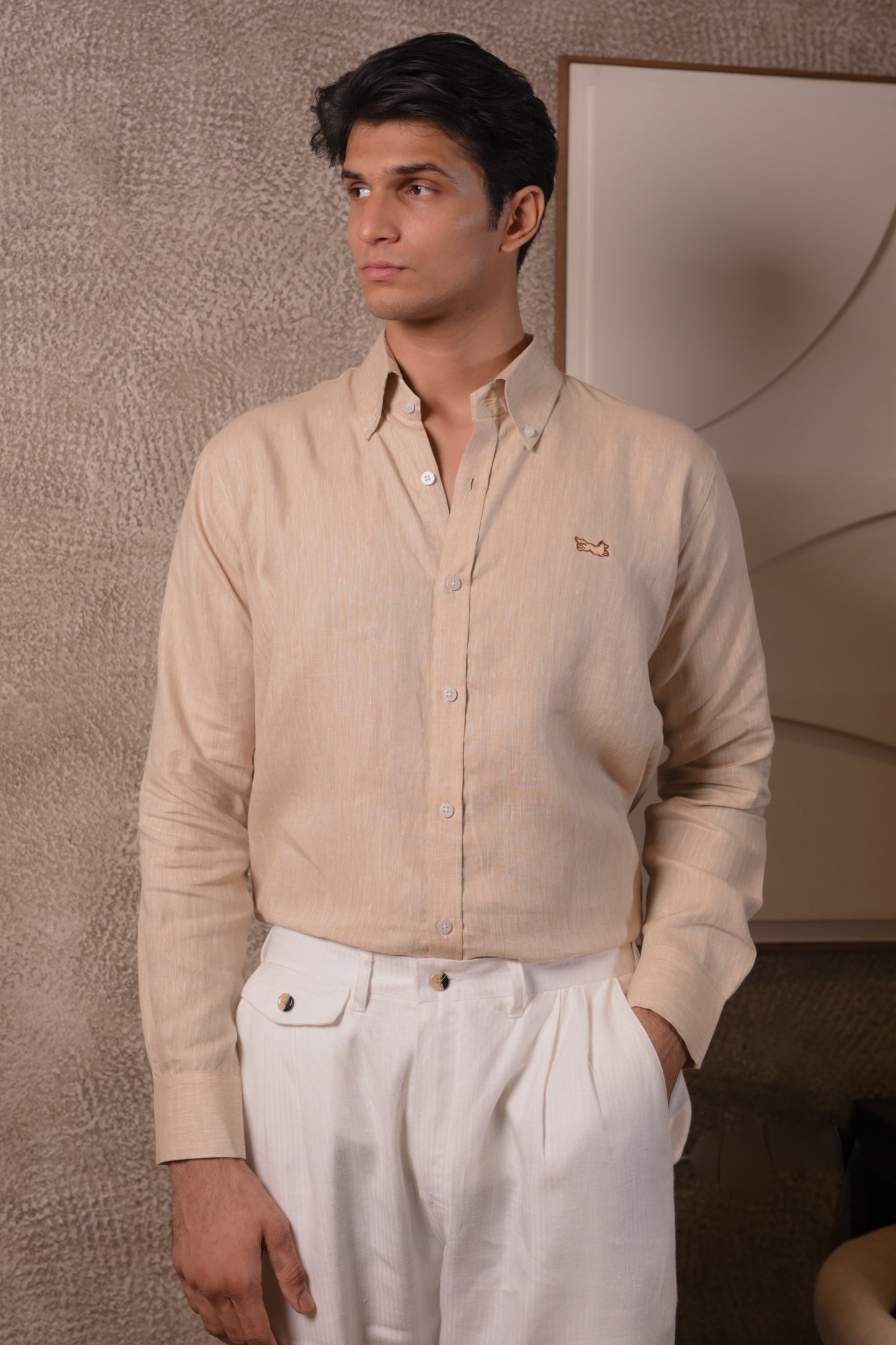 Melange Beige Hemp Shirt