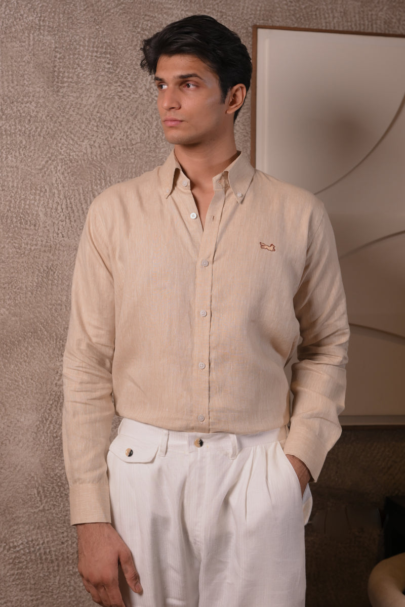 Melange Beige Hemp Shirt