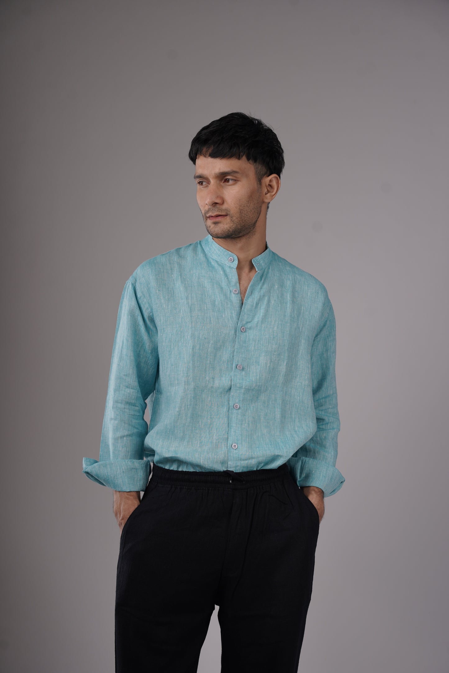 100% Hemp Mandarin Shirt